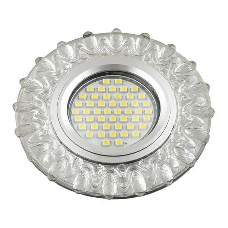 Светильник декор.встр Luciole DLS-L148 GU5.3 GLASSY/CLEAR доп.LED подсветка 3Вт, стекл,зерк./прозр | UL-00003899 Fametto