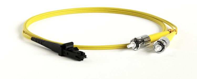 Патч-корд FC-D2-9-MTRJM/UR-ST/UR-H-1M-LSZH-YL волоконно-оптический (шнур) SM 9/125 (OS2), ST-MTRJ(папа), 2.0 мм, duplex, LSZH, 1 м | 28114 Hyperline