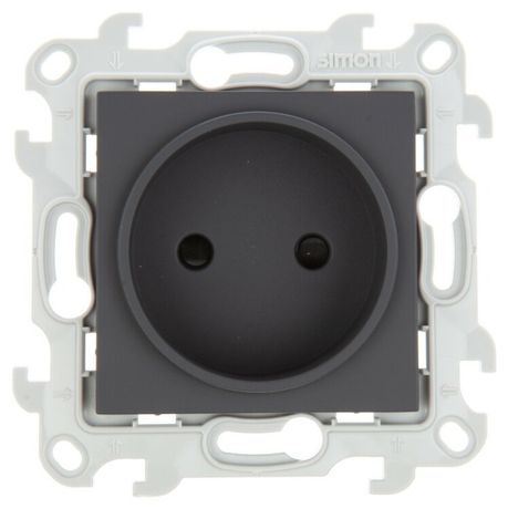 Розетка 1-м СП Simon 24 16А IP20 2P защ. шторки механизм графит 2450441-038