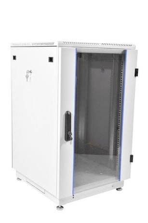 Шкаф коммутационный напольный ШТК-М-22.6.8-1ААА 22U 600х820мм передн. двер. стеклян. задн. стальн. лист 2 боков. панел. направл. под закл. гайки 330кг 655мм 62.7кг 180град. 1140мм сер. ЦМО 1134137