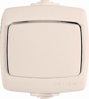 Переключатель проходной 1-кл. ОП Рондо 6А IP44 250В сл. кость SchE VA66-102B-SI APC