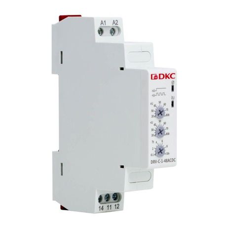 Реле контроля напряжения однофазное, тип DRV, конфигурация контакта 1CO, 24-48В AC/DC | DRV-C-1-48ACDC DKC ДКС