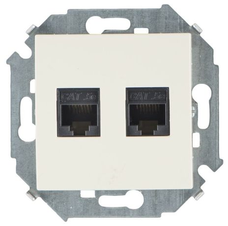 Механизм розетки комп. Simon15 2мод. RJ45 CAT.5E (AMP) сл. кость Simon 1591552-031