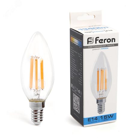 Лампа светодиодная LED 11вт Е14 дневной свеча FILAMENT - LB-717 FERON 38259