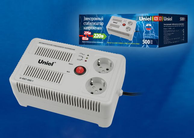 Стабилизатор напряжения U-RST-500/1 Simple Standard 500В.А настольный Uniel UL-00003602