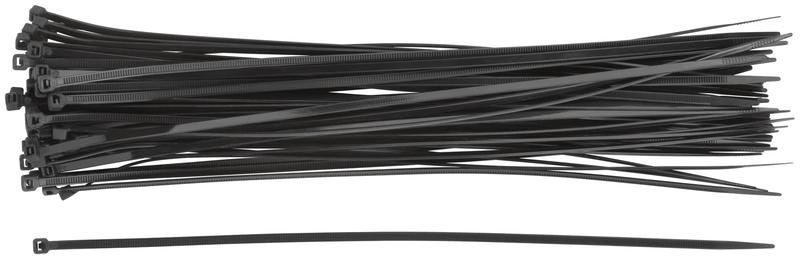 Хомуты нейлоновые, черные для проводов 50шт., 300х3,6мм - 60396 РОС