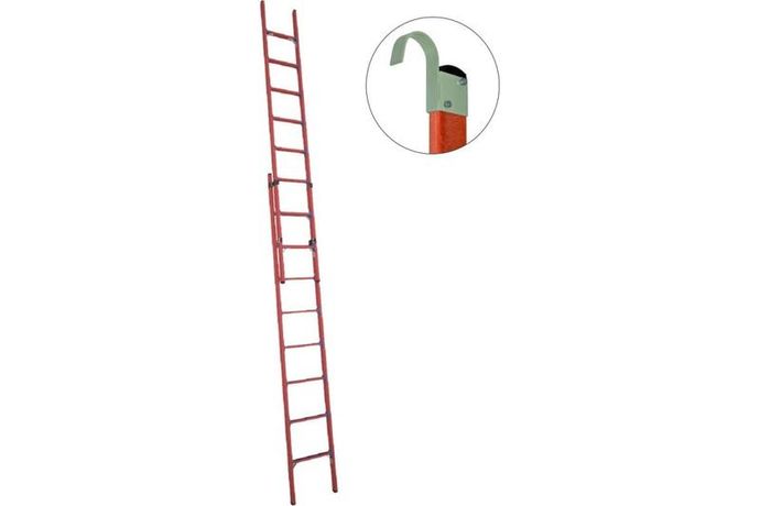 Лестница стеклопластиковая приставная раздвижная диэлектр. ЛСПРД-5.0 Евро К крюки Диэлектрик Д471575