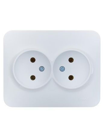 Розетка 2-м СП ASTI 16А IP20 без заземл. термопласт бел. LEZARD 7081-0200-128B