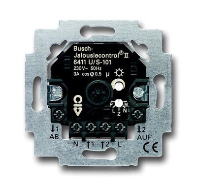 Механизм электронного выключателя жалюзи Busch-Jalousiecontrol, с возможностью подключения датчиков, 3А при cos =0.5 | 2CKA006410A0380 ABB