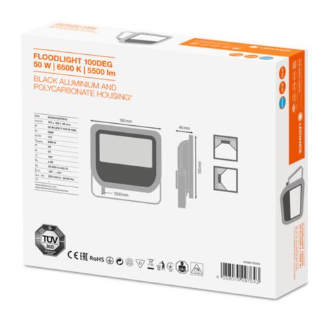 Светильник ДО-50w 6500К,5500Лм,IP65,черн.FLOODLIGHT LEDVANCE - 4058075097643 Osram