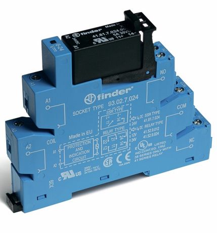 Интерфейсный модуль, твердотельное реле; выход 5A (24В DС); питание 24В DC; категория защиты IP20; винтовые клеммы | 383170249024 Finder
