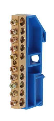 Шина PE "земля" на DIN-изол. ШНИ-8х12-10-Д NO-222-52 син. (уп.20шт) ЭРА Б0033432