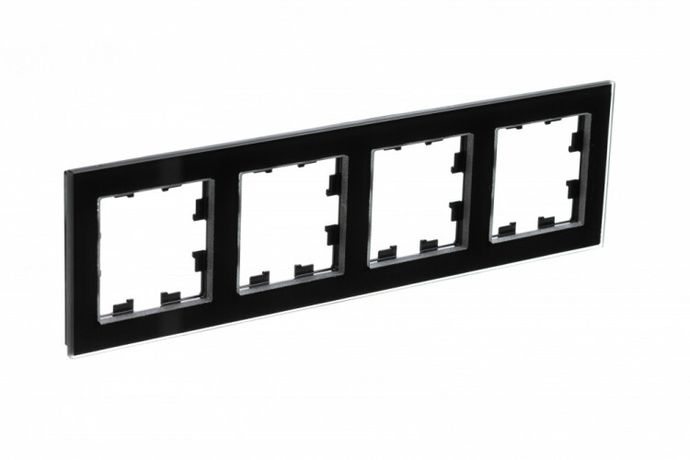 Рамка четырехпостовая ATLASDESIGN NATURE, ОРГАНИЧЕСКОЕ СТЕКЛО ЧЕРНЫЙ - ATN321004 APC