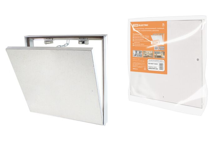 Люк под плитку, алюминиевый, съемный, нажимной, ограничитель-цепочка, 200х300, | SQ1807-0601 TDM