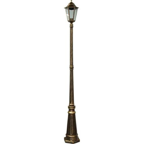 Светильник садово-парковый 6211 100W 230V E27 195*195*2130мм черное золото | 11206 FERON чер.зол.