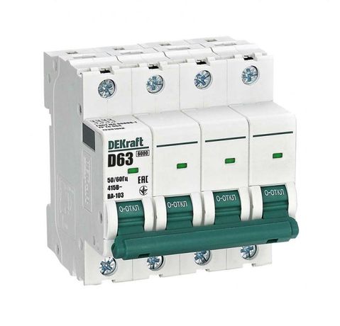 Автоматический выключатель ВА-103 4P 63А D 6кА новый - 12391DEK APC