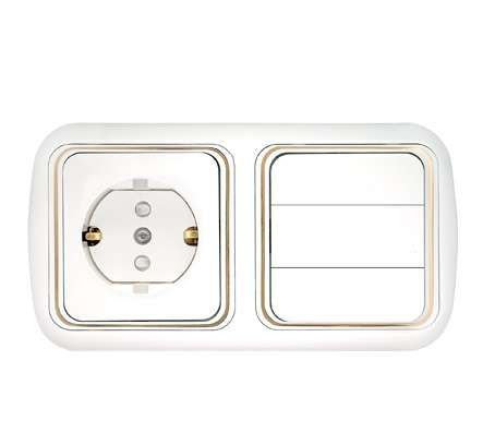 Беларусь блок 3-кл выкл+розетка зк с/ш3В-РЦ-561 - 3В-РЦ-561 Bylectrica