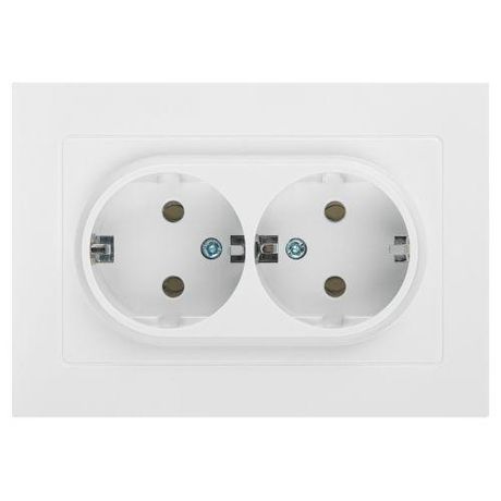 Розетка однофазная двойная скрытого монтажа, в рамку с заземлением без шторок венге 16А 250В IP20 винтовые зажимы 6-205-01 Intro Accent - Б0063485 ЭРА