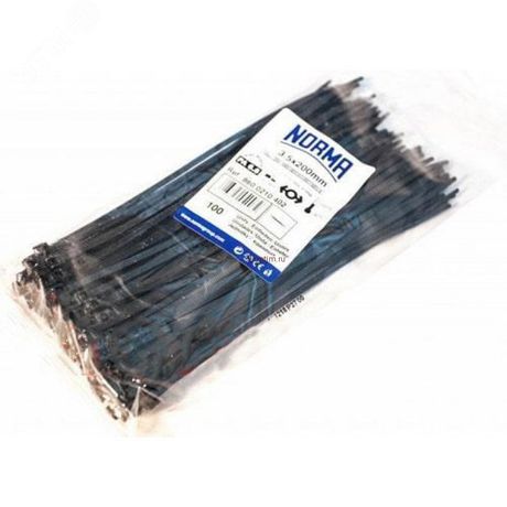 Стяжка кабельная NORMA 4,5x430 черн. - PL4.5-430HN5P Мир хомутов