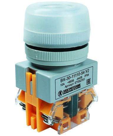 Электротехник ВК30-10-11110-54 У2 черный 1з+1р цилиндр IP54 10А 660В выключатель кнопочный (ЭТ) | ET013274