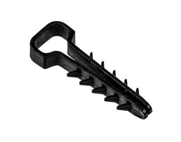 Дюбель-хомут для плоского кабеля черный PCD-F 05x08-45-100BL PA6.6 Jazzway (100 шт/уп) - 5054967