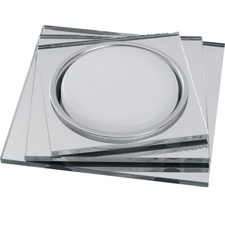 Светильник встраиваемый со светодиодной подсветкой 20LED*2835 SMD 4000K, 15W GX53, без лампы, прозрачный, хром, CD5024 квадрат с др-ром в/компл | 4052 FERON 40523