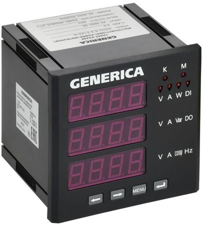 Мультиметр цифровой щитовой трехфазный DO RS-485 96х96мм LED | IDM21-5-3-3-LED-G GENERICA IEK