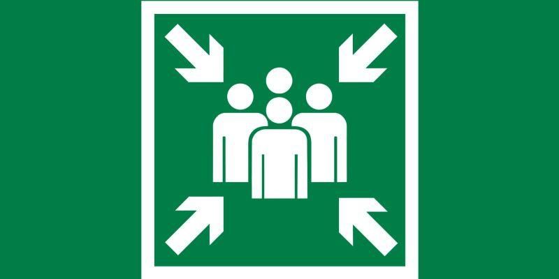 Пиктограмма (Наклейка) "Место сбора" 180х90мм для светильника Compact | V5-EM04-60.004.020 VARTON VARTA