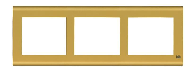 Рамка 3-м горизонт. матов. зол. Cellia Makel 2346703