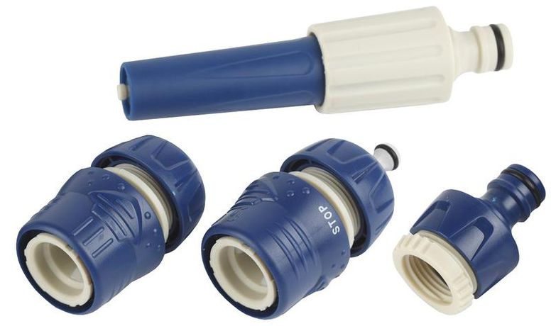 Комплект для полива (наконечник штуцер коннектор с аквастопоом) (1/48) Green Apple Б0017858 ЭРА