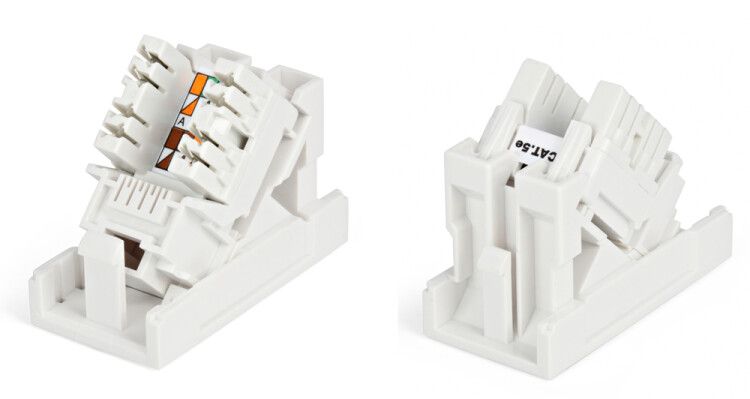 Розетка (вставка) SIP2K-C5E-M45-22.5 (45х22.5) аналог Mosaic с накл. мод. RJ45 CAT.5E Hyperline 35210