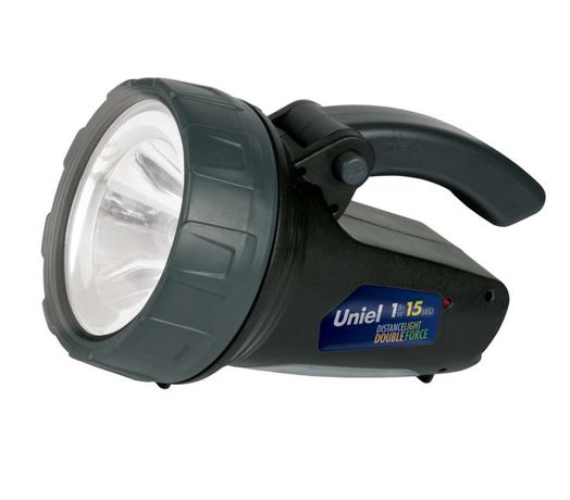 Фонарь прожекторный S-SL017-BA Black Стандарт «Distance lightDouble force». пласт 1W LED + 15 LED, 3,7V, 1000mAh Lithium.ной короб. | 06649 Uniel