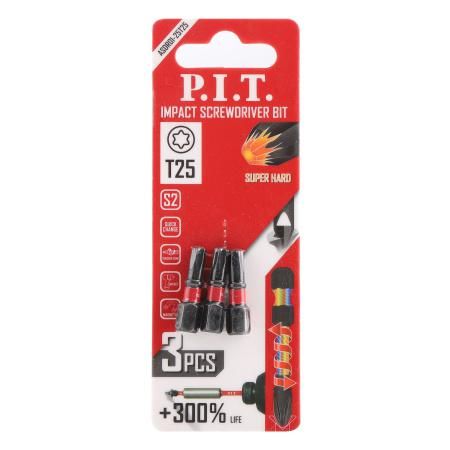 Биты ударные T25x25 мм 3 шт в уп - ASDR01-25T25 PIT