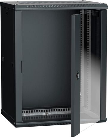 Шкаф настенный 19' LINEA W 18U 600x450мм стеклянная дверь RAL9005 - LWR5-18U64-GF IEK