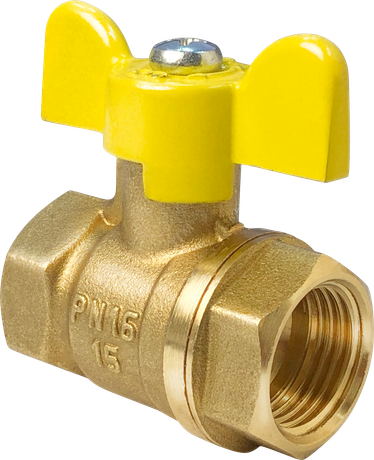 Кран шаровой для газа латунный ВН/ВН ручка-бабочка 3/4дюйм (80/20) VALFEX VF.277.LB3.034