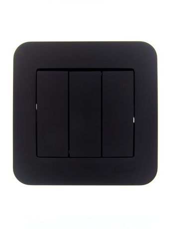 Выключатель 3-кл. 1п СП ASTI 10А IP20 в сборе черн. бархат LEZARD 7081-4242-109