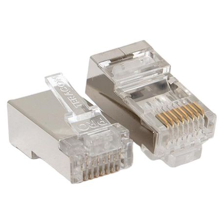 Коннектор RJ-45 TERACOM PRO экранированный 8P8C 30мкд Cat.6 (упак.20шт) | TRP-PLUG-6FTP-20 EKF