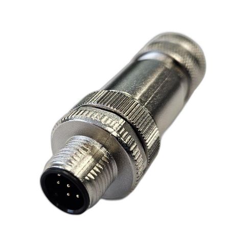 Разъем М12, 8A, штыревой, винт, металлический, прямой, резьба PG9, кабельная часть - 185200030 СТЭЗ