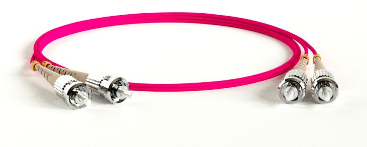 Патч-корд FC-D2-504-ST/PR-ST/PR-H-1M-LSZH-MG волоконно-оптический (шнур) MM 50/125(OM4), ST-ST, 2.0 мм, duplex, LSZH, 1 м | 239505 Hyperline