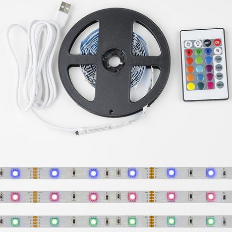 Гибкая светодиодная лента на самоклеящейся основе, 3м. ULS-U12 3M/RGB/1.5M/USB/RC IP20 RUA02C24 RGB. Пульт ДУ (в/к). TM Uniel - UL-00007534