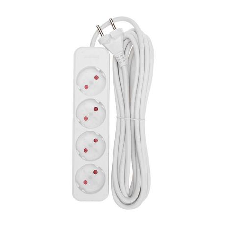 Удлинитель STANDARD 4 гнезда, 5м, 2х1,0мм², б/з, белый | 13-4025 REXANT MEET