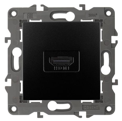 Розетка HDMI, Эра Elegance, антрацит, 14-3114-05 - Б0034336