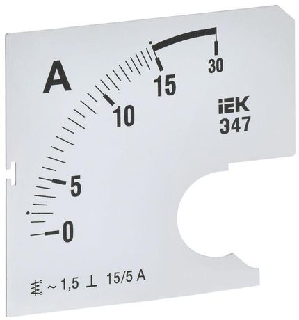 Шкала сменная для амперметра Э47 15/5А класс точности 1,5 72х72мм - IPA10D-SC-0015 IEK