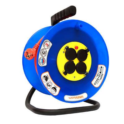 Удлинитель на катушке 4х40м 10А IP44 ВЕМ-250 ПВС 3х1 термозащита с защ. крышкой UNIVersal 1684 Союз