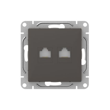 Механизм розетки RJ45 - 2шт, (cat5), мокко Эпика |UP1-SOM-2RJ45-5| EKF EKF арт. UP1-SOM-2RJ45-5