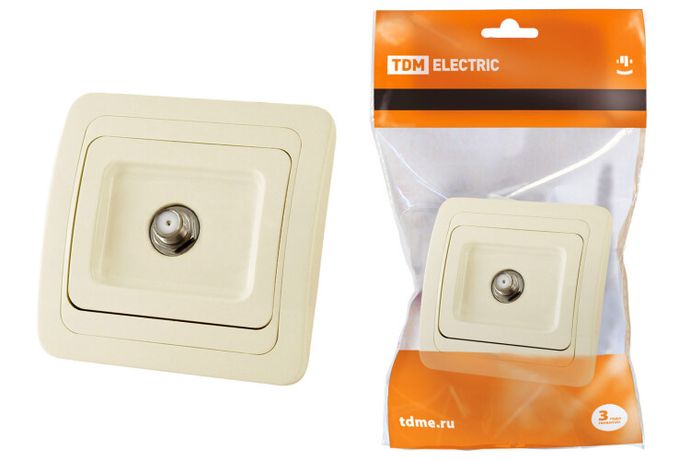 Розетка TV (SAT) F-типа сл. кость "Валдай" | SQ1804-0140 TDM