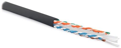 Кабель витая пара UUTP4-C6-S23-OUT-LSZH-BK-500 (500м)U/UTP,к.6,4п.(23AWG),одн.(solid),с раз.,вне.,LSZHнг(С)-HF,-40°C-+75°C,черн. | 227933 Hyperline