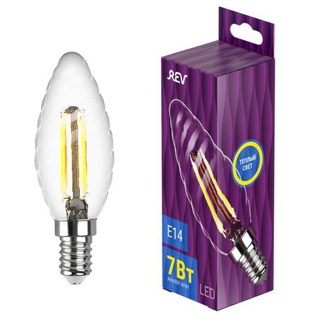 Лампа светодиодная LED TC37 E14 7Вт 650лм 2700К PREMIUM (FILAMENT) филамент теплый свет свеча витая REV 32431 7