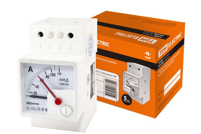 Амперметр А45Д 100/5А-1,5 (din-рейка) | SQ1102-0301 TDM