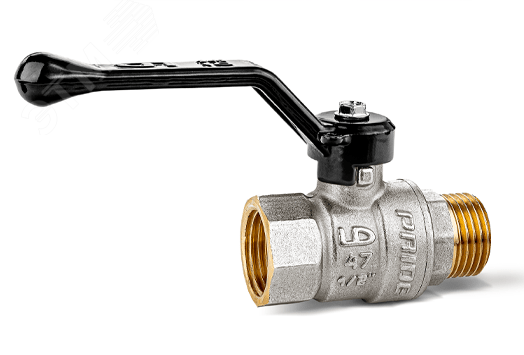 Кран шаровый латунный никелированный 11б27п1 Ду20 Ру40 (3/4') ВР/НР рычаг - LD Pride 47.20.В-Н.Р 47.303.20